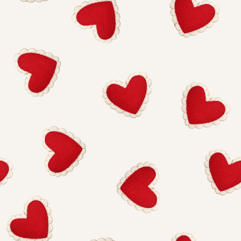 haftowane serduszka beige