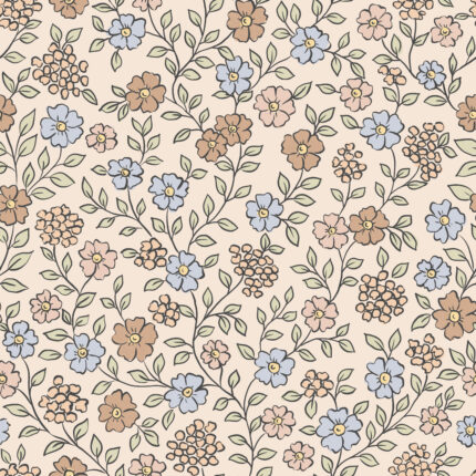 delicate floral garden beige