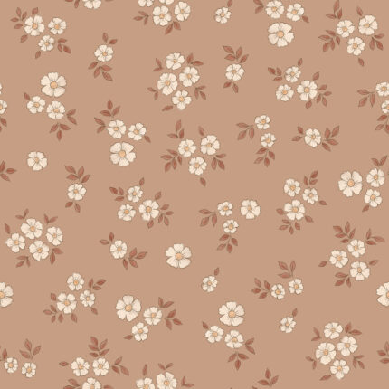 soft cottage florals brown